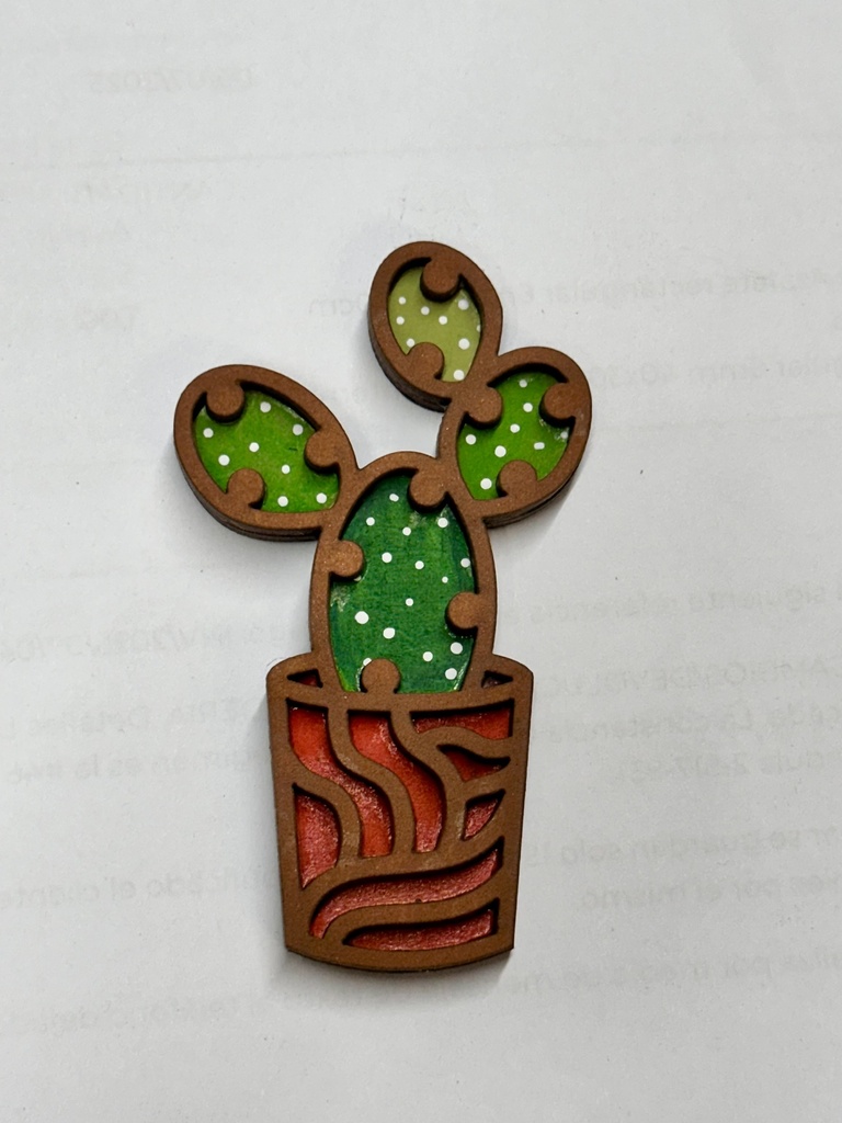 L5-187a Cactus 7 en maceta 8cm esqueleto acabado vitral