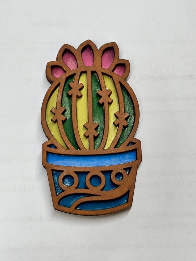 L5-188a Cactus 8 en maceta 8cm acabado vitral