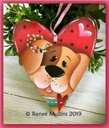L23-329 Corazón con perrito 25cm/3mm