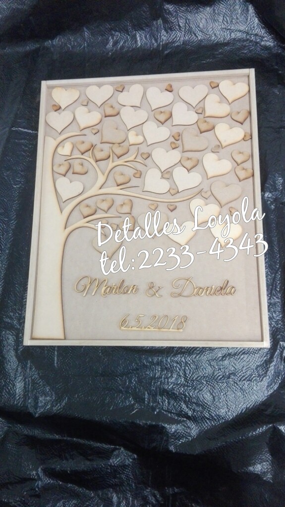 CRU-081 Marco para firmas de eventos - boda - 40x50cm con vidrio