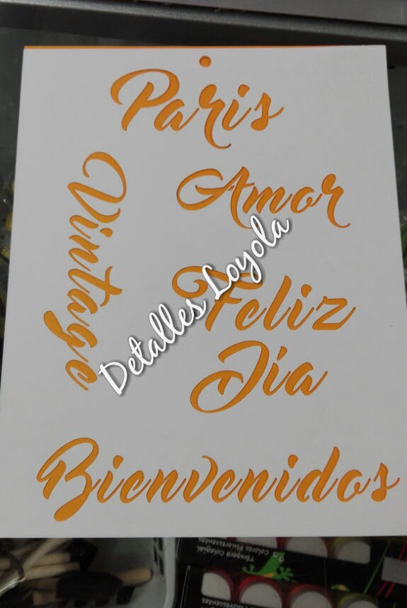 ST3-004 Stencil - Estencil - Plantilla Palabras manuscrita Vintage 22x28cm