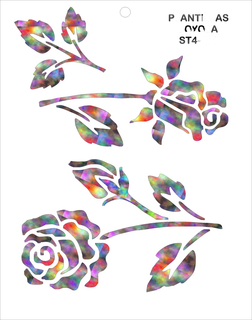ST4-008 Stencil - Estencil - Plantilla Rosas 22x28cm carta