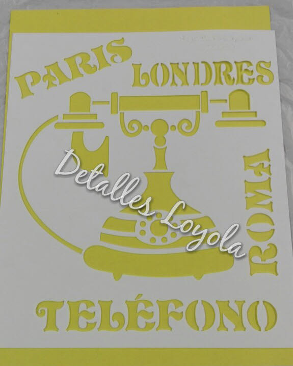 ST6-060  Stencil - Estencil - Plantilla  Telefono vintage 16x16cm