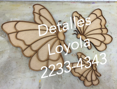 L6-058 Mariposa vitral de lado ala grande 30cm