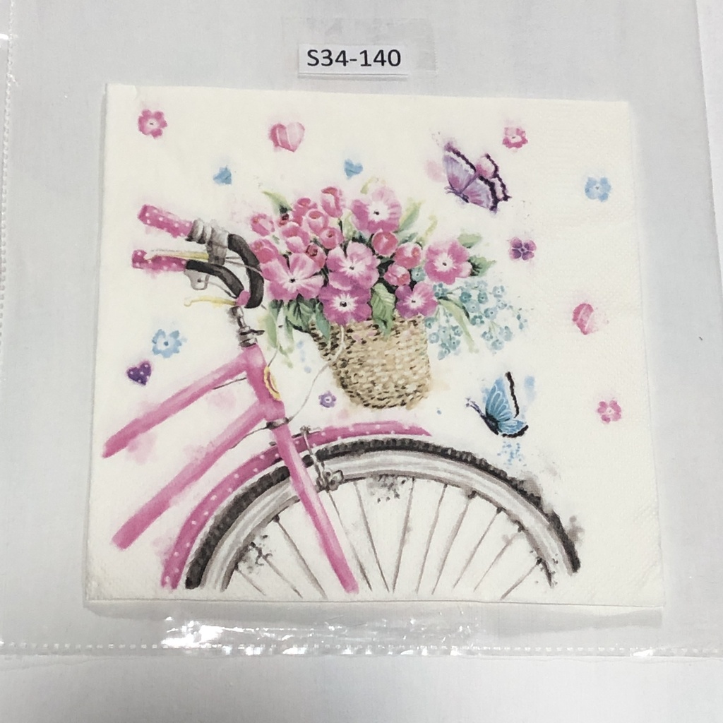 S34-140 Servilletas Vintage bicicleta