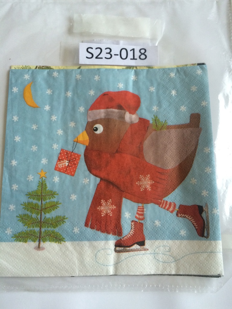S23-018 Servilletas de Navidad o Navideñas pajarito