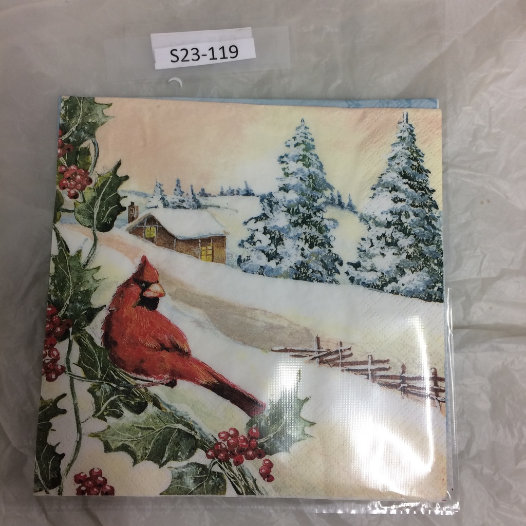 S23-119 Servilletas de Navidad o Navideñas cardenal