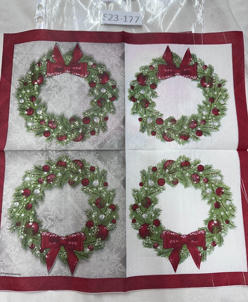 S23-177 Servilletas de Navidad o Navideñas corona