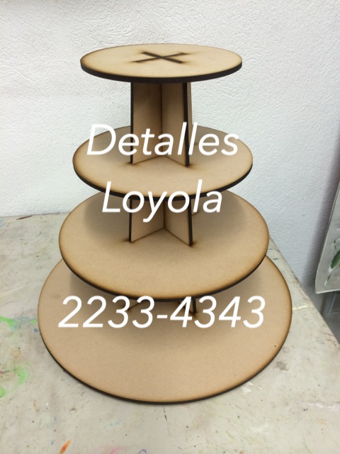 L13-083 Base redonda de 4 pisos para cupcakes (40-30-23-12cm)/6mm