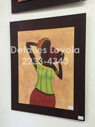 L13-093 Cuadro torso africana jarron en la cabeza