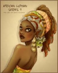 L13-106 Africana torso rasta 29x39cm