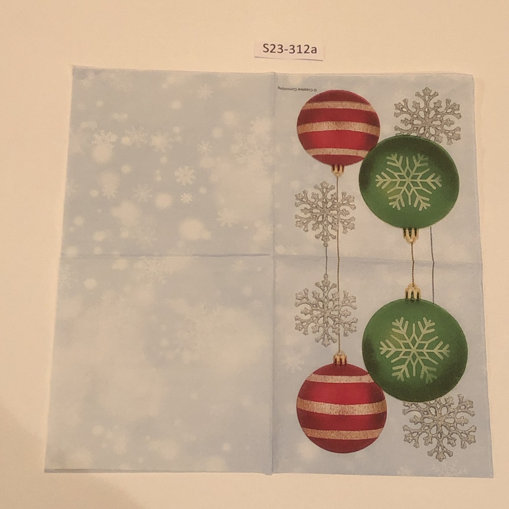 S23-312a Servilletas de Navidad o Navideña ESFERAS