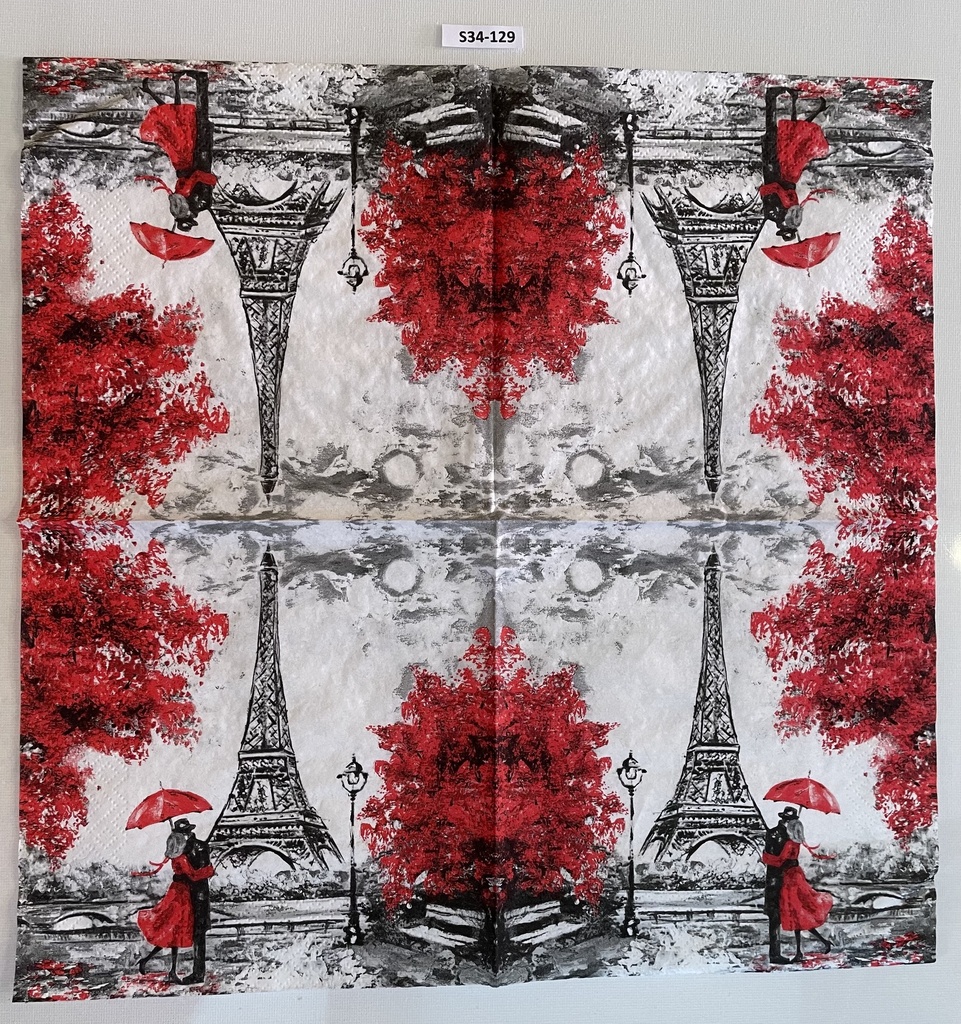 S34-129 Servilletas Vintage torre eiffel