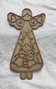 L10-023 Angel vitral con sagrada familia en el vestido 35cm