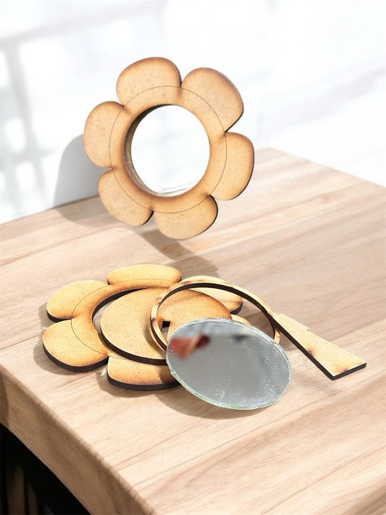 L11-010 Espejo de mesa en forma de flor (con espejo) 10cm