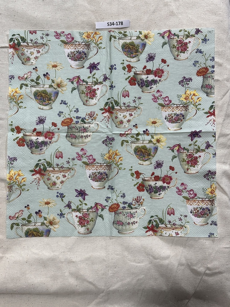 S34-178 Servilletas Vintage tazas