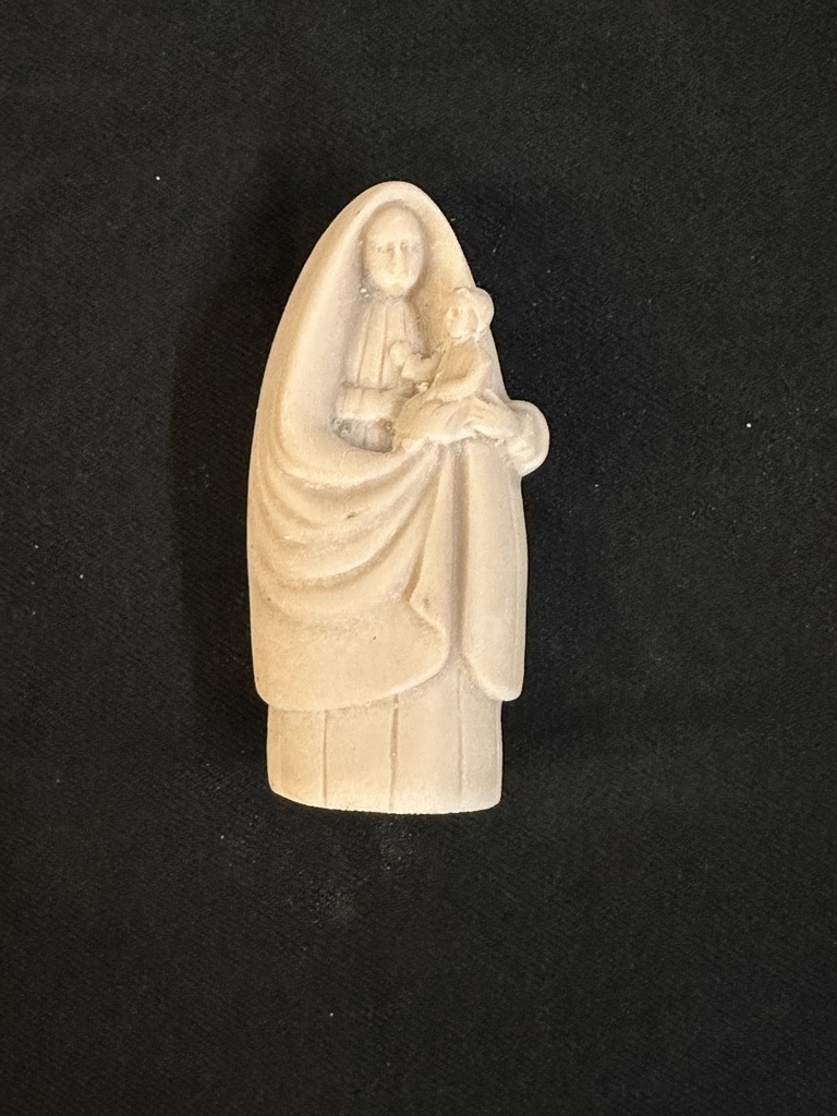 Aplicaciones  resina blanca Virgen de Los Angeles 8cm de alto