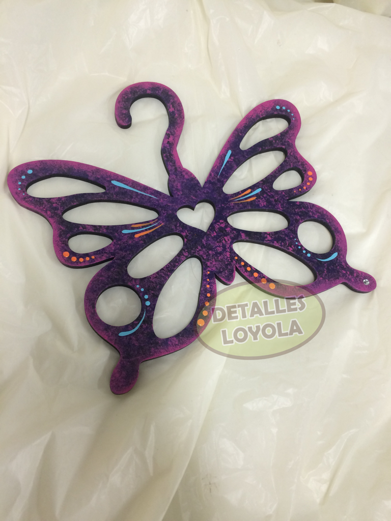 L11-014 Cuelga pañuelos  de mariposa 30cm 6mm Día de la Madre