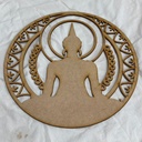 L31-029 Círculo mandala con buda calado 40cm MDF3mm SIN BASE