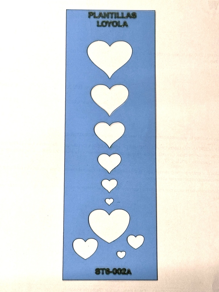 ST6-002A Stencil de corazones mini 7x21cm