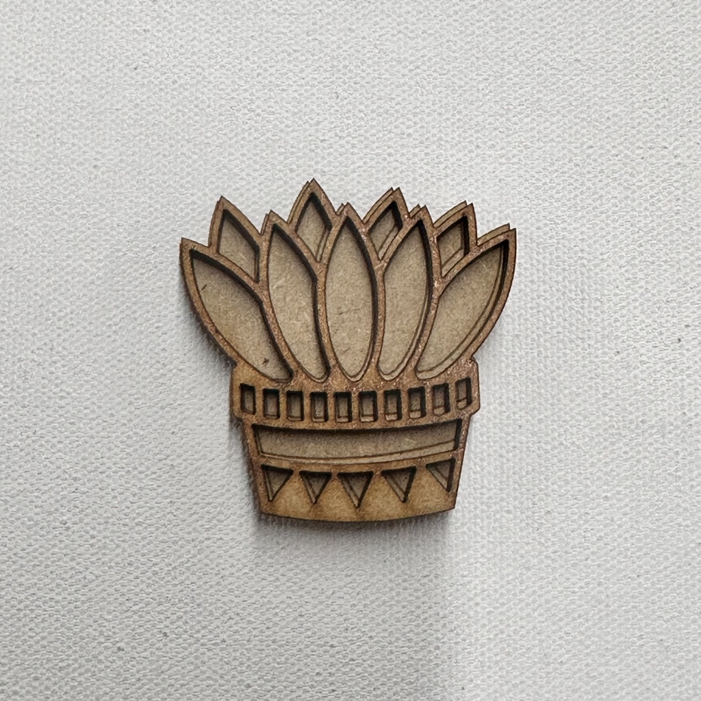 L5-181a Cactus 1 en maceta 5cm acabado vitral