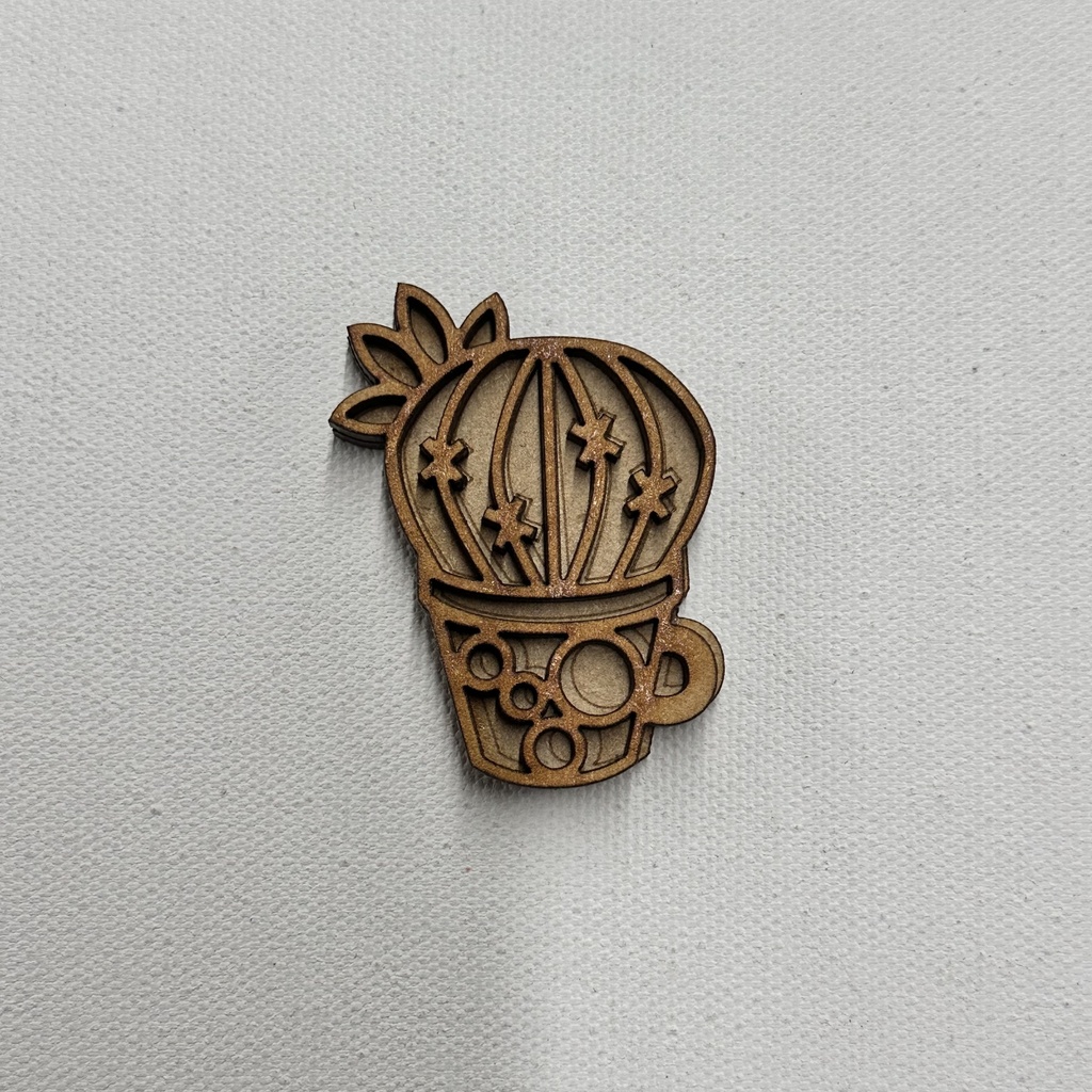 L5-183a Cactus 3 en maceta 5cm acabado vitral