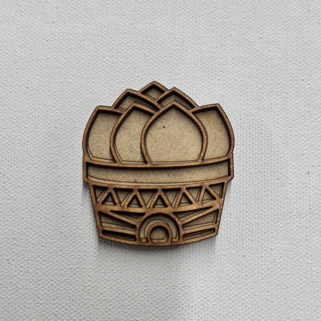 L5-185a Cactus 5 en maceta 5cm acabado vitral