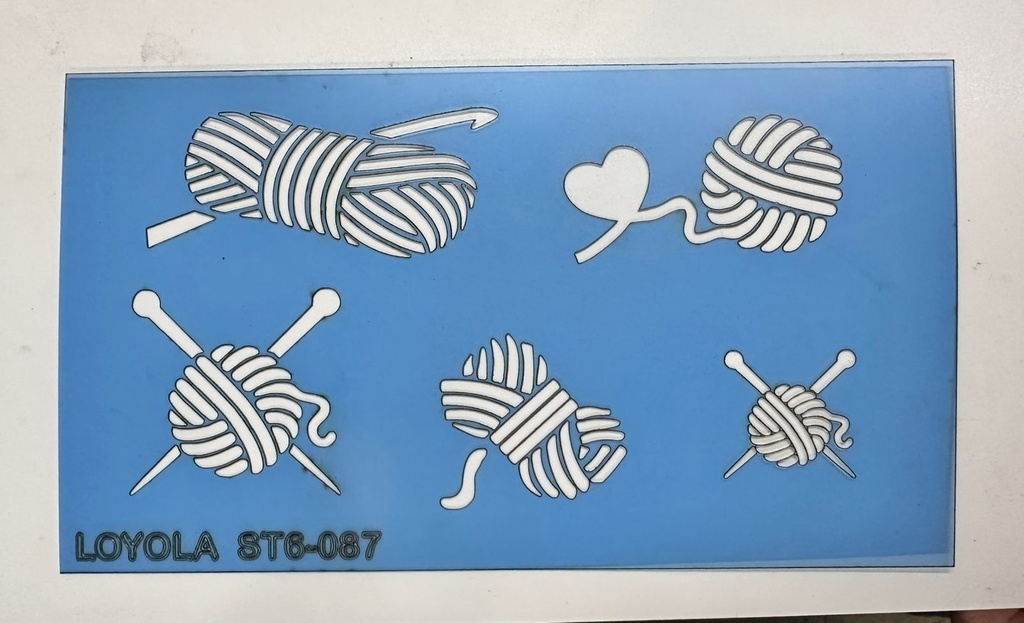 ST6-087 Plantilla ovillos y lanas de tener 22x14cm