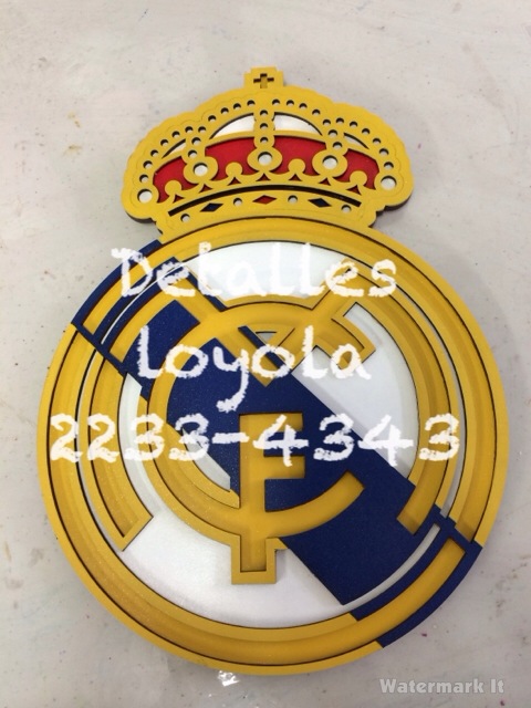 L12-046 Logo REAL MADRID para vitral 30CM