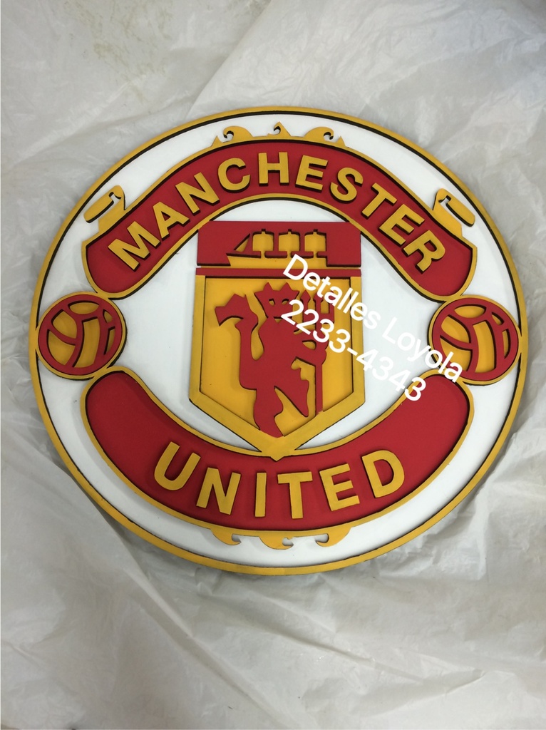 L12-058 Logo Manchester United vitral 30cm