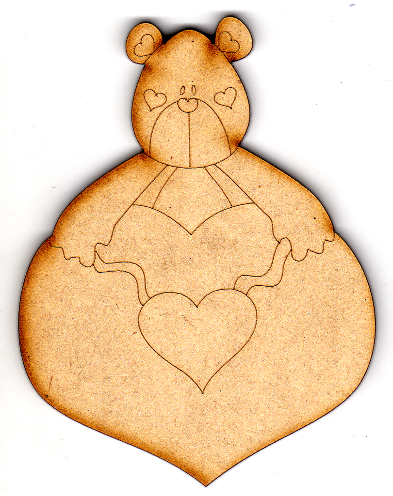 L14-039 Oso encima de corazón 10cm