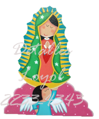 L15-028 Virgen de Guadalupe #1 (un angel y nube abajo) 25cm