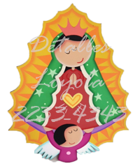 L15-029 Virgen de Guadalupe #2 (un angel) 25cm