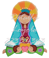 L15-031 Virgen de Guadalupe #4 (2 angeles a los lados) 25cm