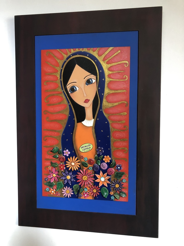 L15-056 Cuadro Virgen guadalupe plana 60x35cm
