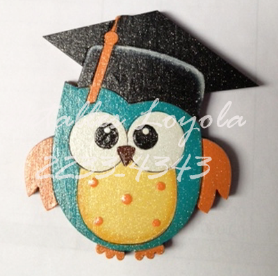 L16-008 Buho #2con birrete 6cm graduación graduación