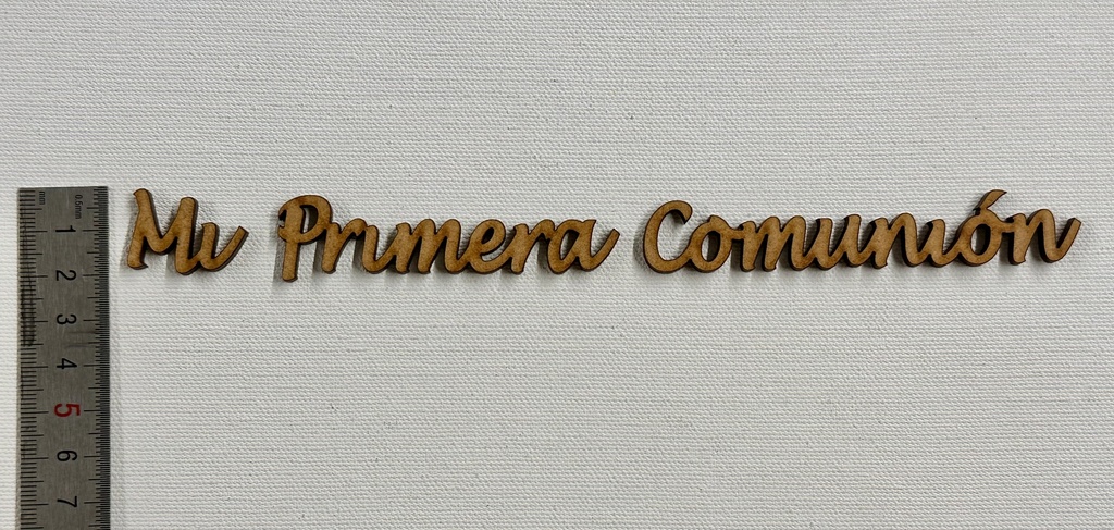 L19-070 Palabras Mi primera comunión 2cmx21cm alto manuscrita