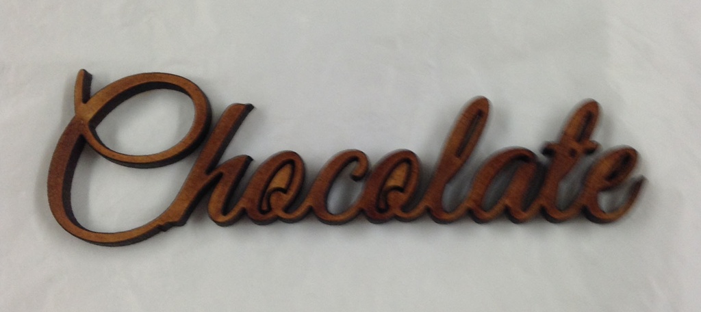 L19-074 Palabra Chocolate 3cm manuscrita vintage