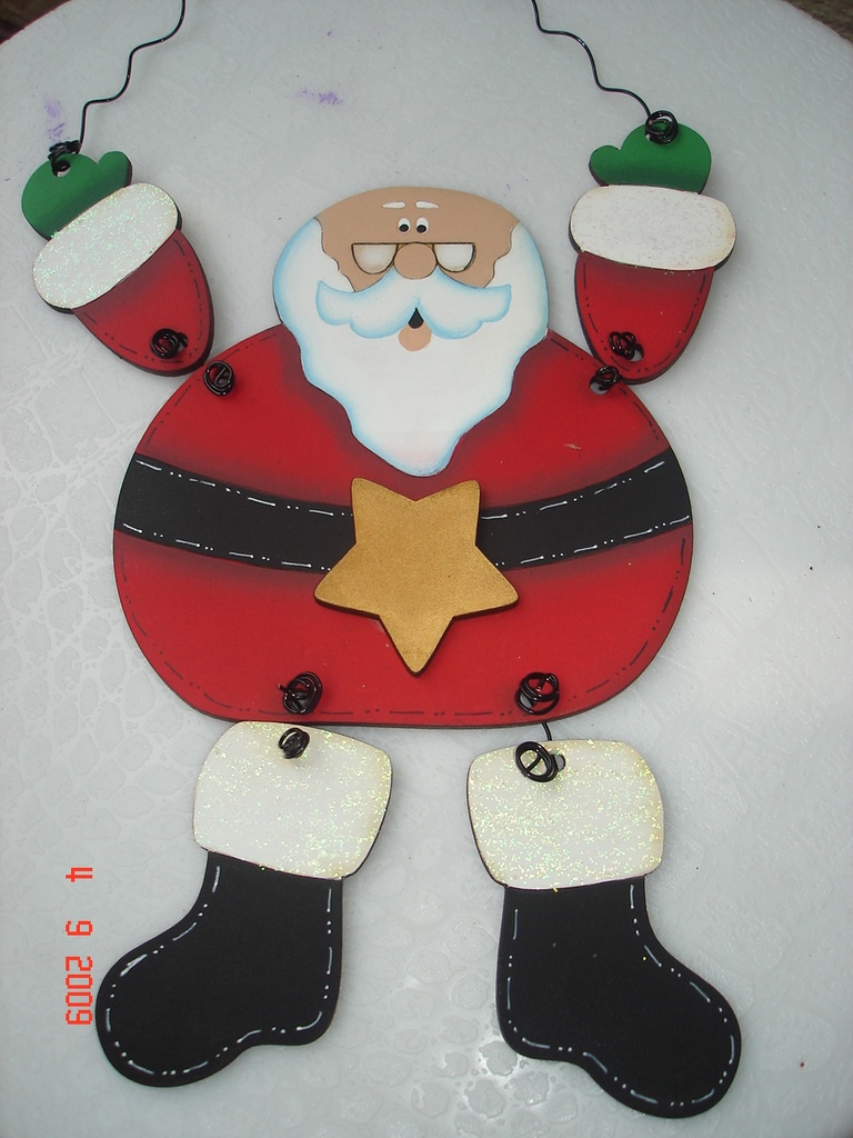 L23-057 Adorno de guindar de piezas:Santa (aprox 20cm)