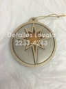 L23-130d Adorno de árbol vitral círculo con estrella 10x11cm