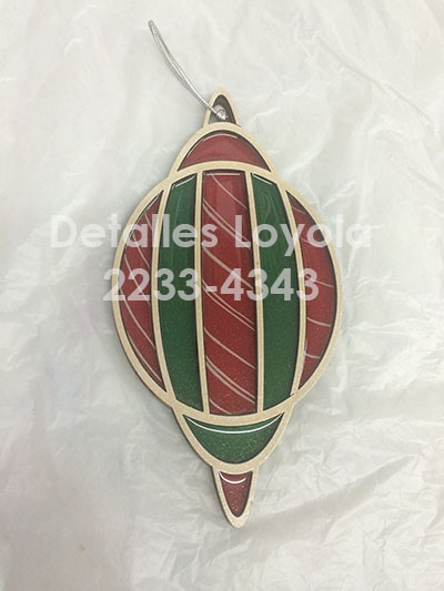 L23-130f Adorno para árbol vitral vertical 9x17cm