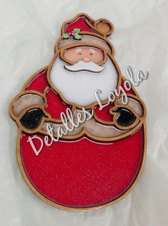 L23-211 Santa acabado vitral 20cm