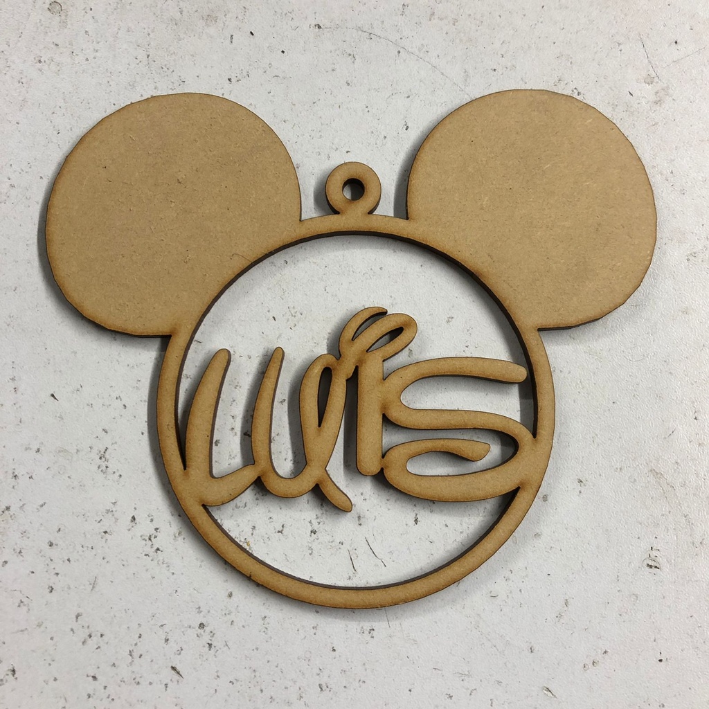 L23-301 Esfera de silueta de Mickey, con nombre personalizado 12cm
