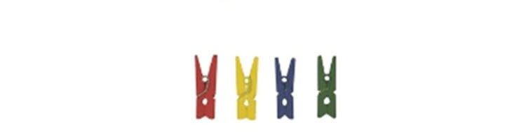 PRC-0254 Prensa de ropa colores  1" (2.54 cm) 24 UNIDADES