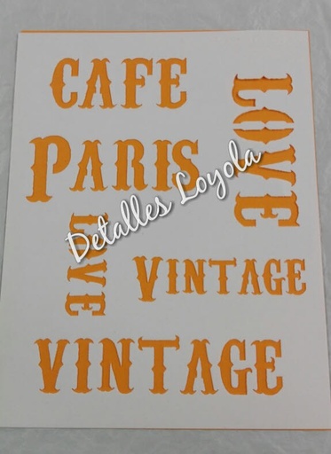 [ST3-006] ST3-006 Stencil - Estencil - Plantilla Palabras VINTAGE 22x28cm