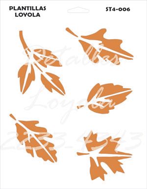 [ST4-006] ST4-006 Stencil - Estencil - Plantilla Hojas Grandes 22x28cm carta