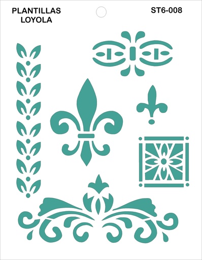 [ST6-008] ST6-008  Stencil - Estencil - Plantilla  Esquinas y orillas 22x28 carta
