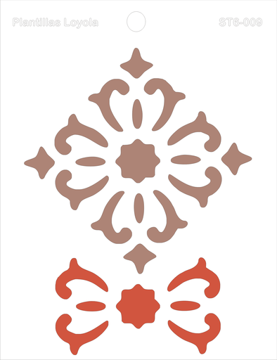 [ST6-009] ST6-009  Stencil - Estencil - Plantilla Roseton 22x28 carta