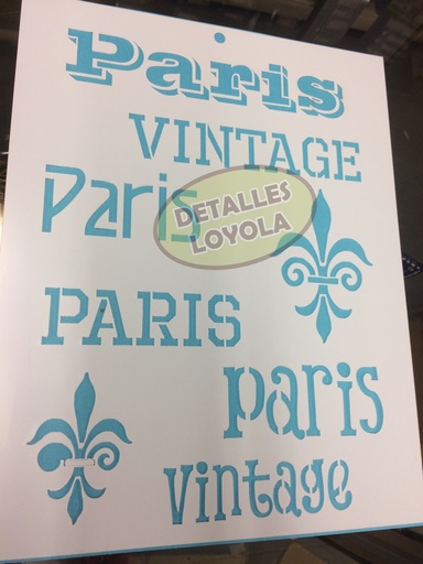 [ST6-016] ST6-016  Stencil - Estencil - Plantilla Roseton  Vintage 1 Paris 22x28 carta