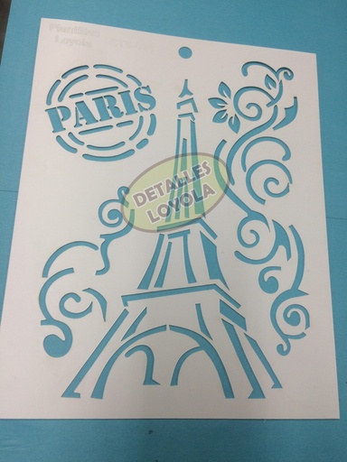 [ST6-024] ST6-024  Stencil - Estencil - Plantilla  Torre Eiffel con sello 22x28 carta